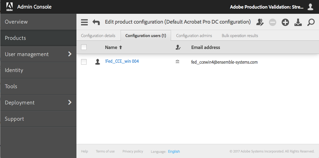 Figure 3:Admin Console のスクリーンショット